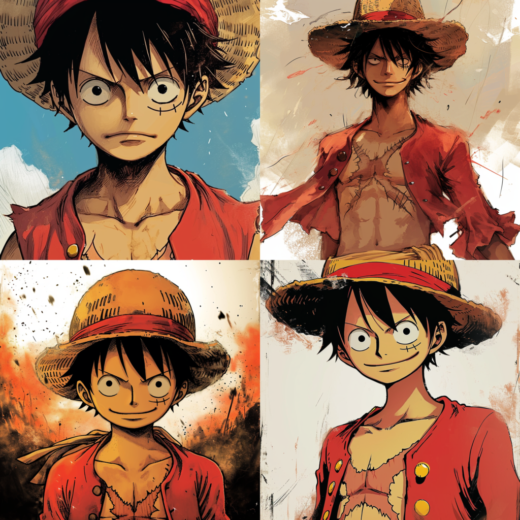 luffy, character from one piece, graphic novel