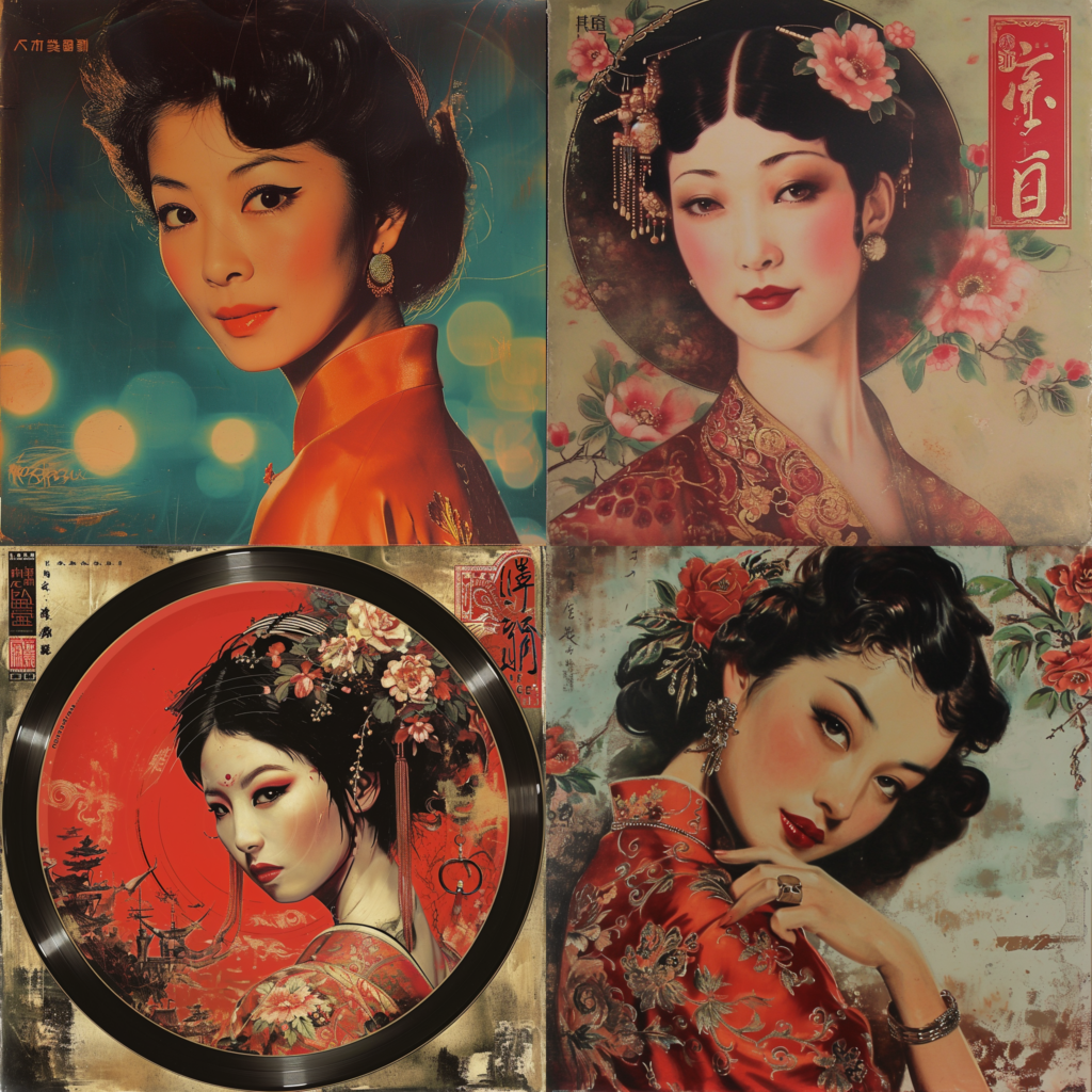 gorgeaus chinese woman, vinyl record cover