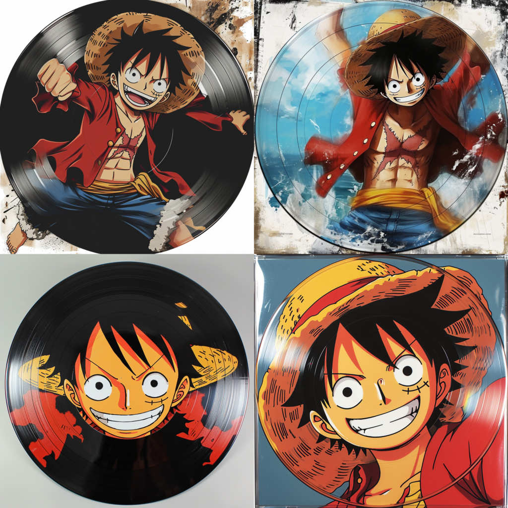 luffy, character from one piece, vinyl record cover