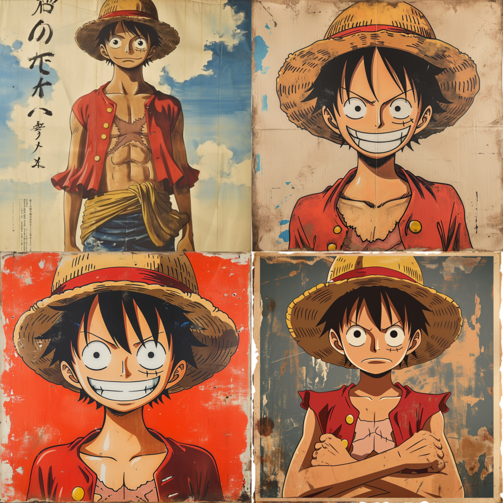 luffy, character from one piece, 1950S Movie Poster