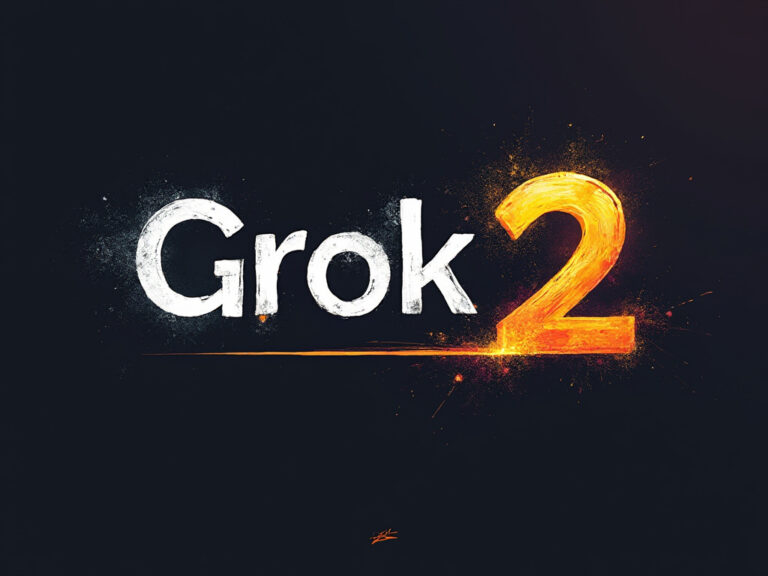 Este logotipo de "Grok 2" utiliza un diseño audaz y dramático, con la palabra "Grok" en blanco, mientras que el número "2" está envuelto en llamas naranjas y amarillas. El contraste entre el blanco y el fuego sugiere una combinación de claridad y energía intensa, resaltando la fuerza y dinamismo del producto. La textura quemada y el brillo radiante alrededor del número "2" refuerzan la idea de que GROK 2 es una fuerza imparable en la industria tecnológica, capaz de transformar el panorama digital con su potencia.